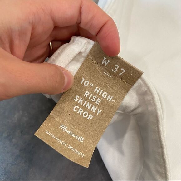 NWT Madewell High-Rise Skinny Crop Curvy Jeans in Pure White Size 37 - Picture 8 of 9